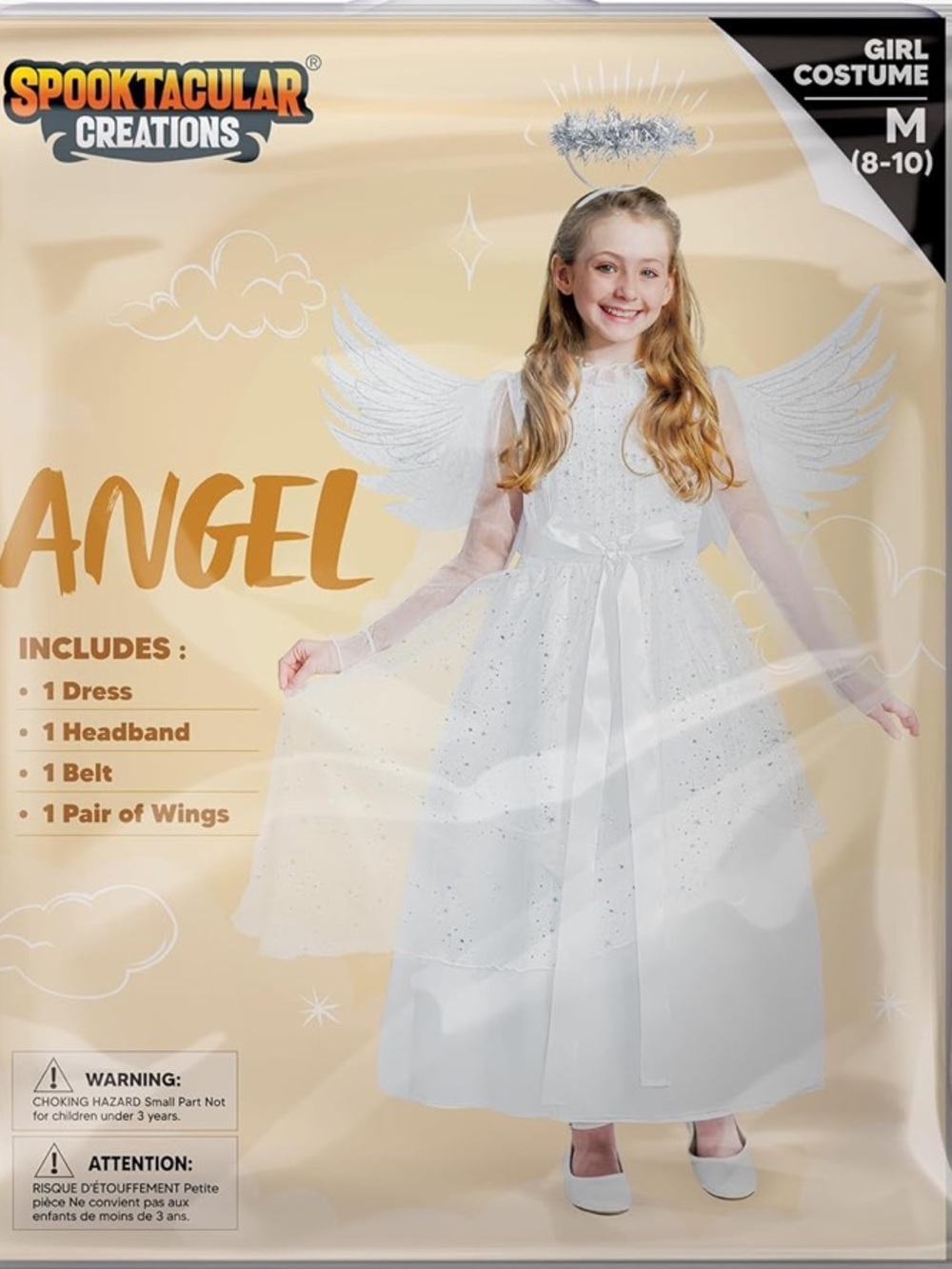 NWT White Angel Costume Dress Small 5-7 years| dress| headband| belt| wings - Picture 4 of 8